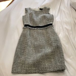Size 0 j crew tweed dress with velvet detail